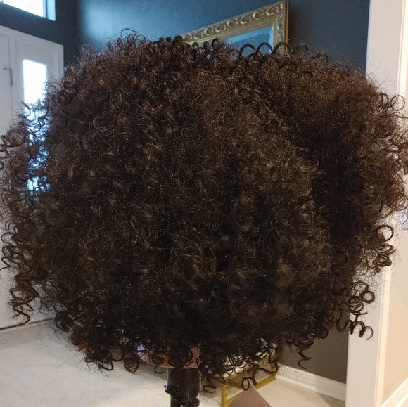 Sensationnel Bare Lace Short Curly Glueless Wig HD Pre Plucked Darkest Brown #2 - Picture 6 of 10
